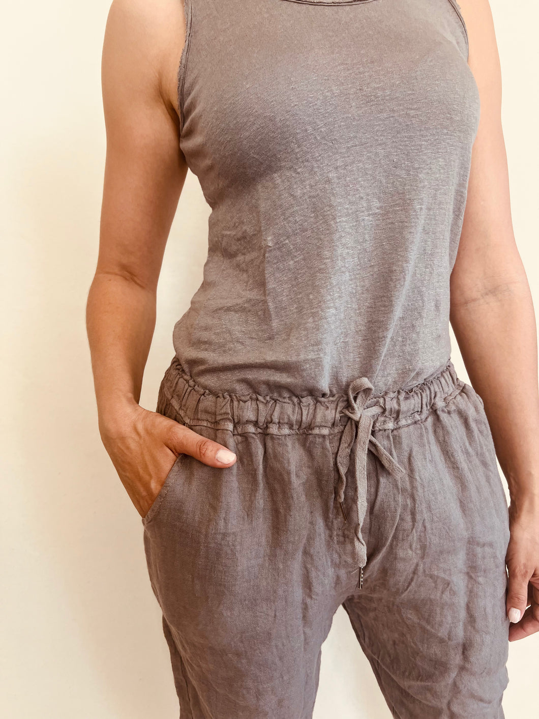 Adel Linen Tank Taupe