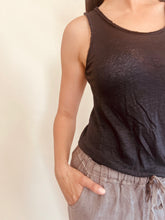 Adel Linen Tank Charcoal