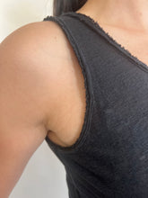 Adel Linen Tank Charcoal