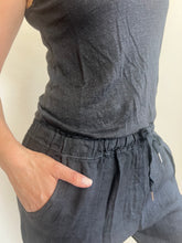 Adel Linen Tank Charcoal