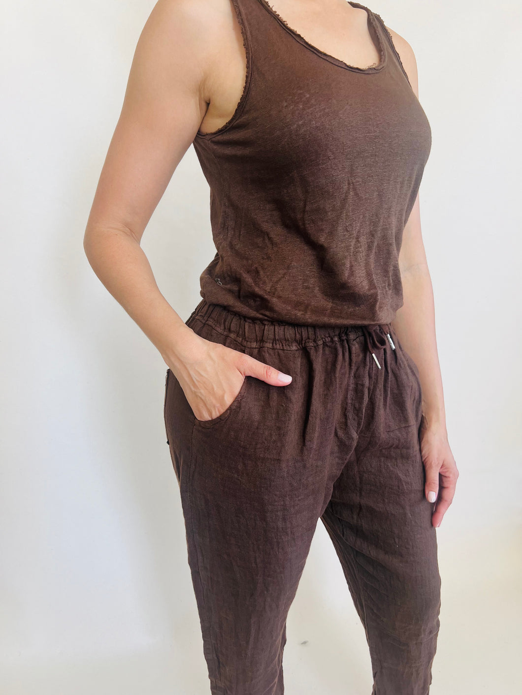 Adel Linen Tank Choco
