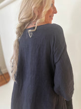 Charlotte Linen Dress Navy