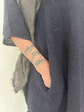 Charlotte Linen Dress Navy