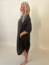 Charlotte Linen Dress Navy