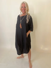 Charlotte Linen Dress Navy