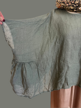 Luna Oversized Linen Top Green