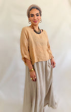 Zoe Short Linen Gauze CropTop Camel
