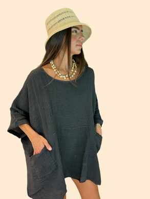 Valentine Kaftan in Charcoal