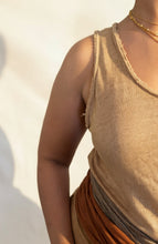 Adel Linen Tank in Camel