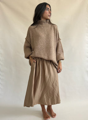 Juliette Silk Skirt Camel