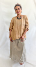 Zoe Linen Gauze top Camel