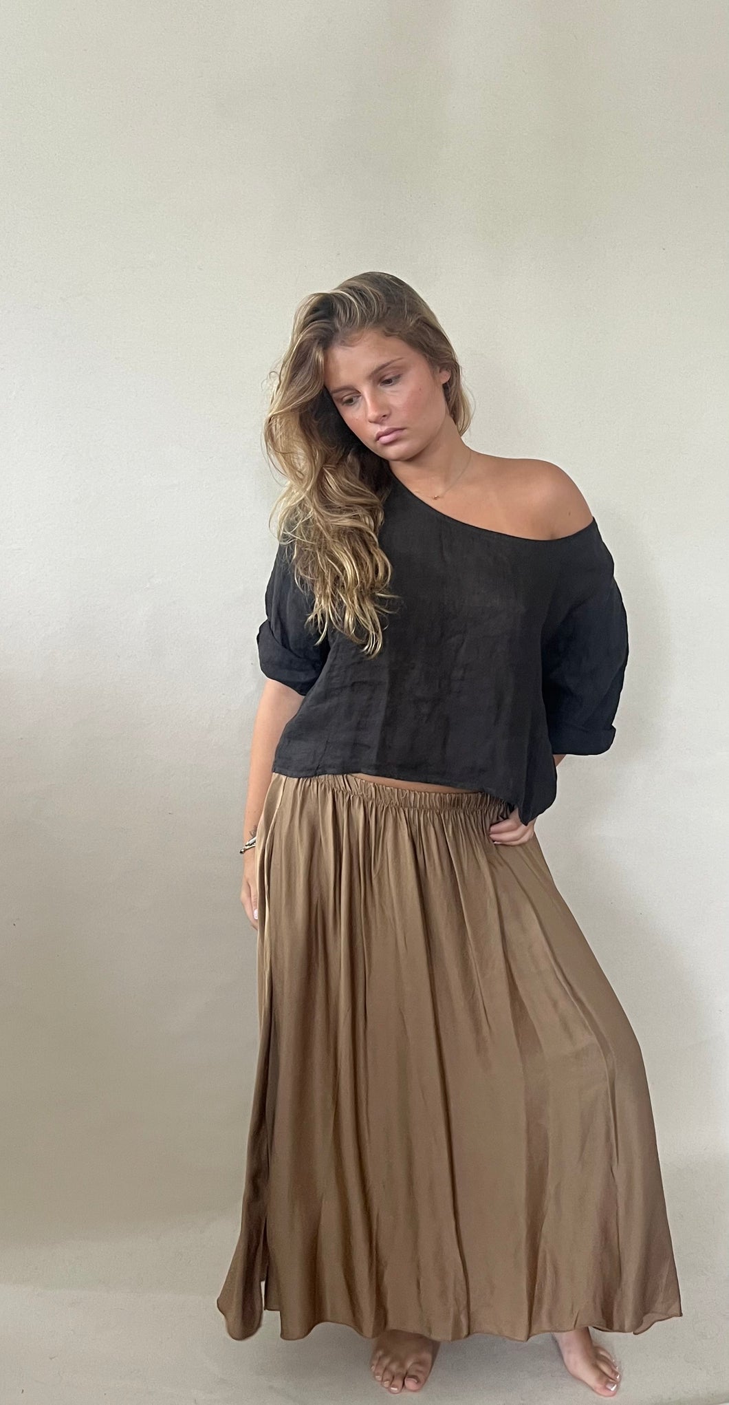 Juliette Silk Skirt Camel