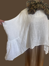 Luna Oversized Linen Top White