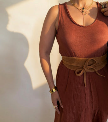 Adel Linen Tank in Tabacco