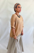 Zoe Linen Gauze top Camel