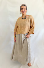 Zoe Short Linen Gauze CropTop Camel