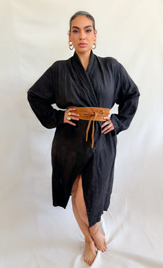 Georgia Linen Duster Black
