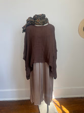 Luna Oversized Linen Top Brown