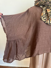 Luna Oversized Linen Top Brown