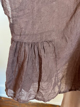 Luna Oversized Linen Top Brown