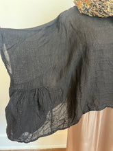 Luna Oversized Linen Top Black