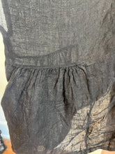 Luna Oversized Linen Top Black