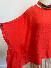 Luna Oversized Linen Top Orange