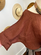 Zoe Linen Gauze top Tabacco