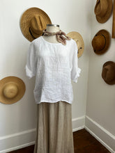 Zoe Linen Gauze top White