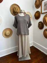 Zoe Linen Gauze top Taupe