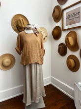 Zoe Linen Gauze top Camel