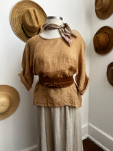 Zoe Linen Gauze top Camel