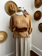 Zoe Linen Gauze top Camel