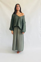 Cloud V Neck Sweater Green