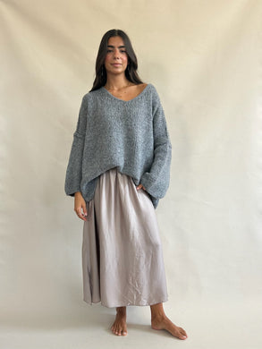 Clound V Neck Sweater Grey