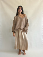 Cloud V Neck  Sweater Camel