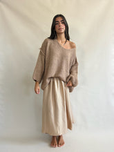 Cloud V Neck  Sweater Camel