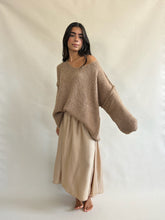 Cloud V Neck  Sweater Camel