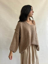 Cloud V Neck  Sweater Camel