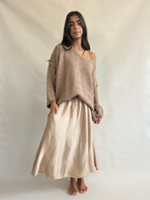 Cloud V Neck  Sweater Camel