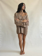 Cloud V Neck  Sweater Camel