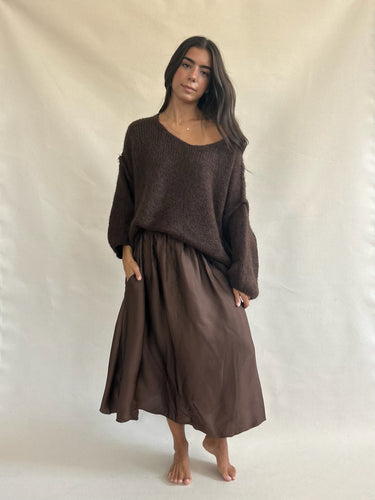 Cloud V Neck Sweater Brown