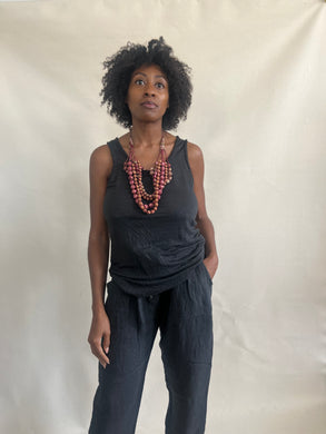 Mia Linen Pants Charcoal