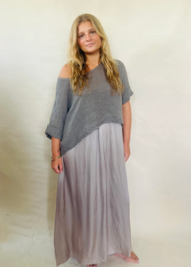 Zoe Linen Gauze Crop top Taupe