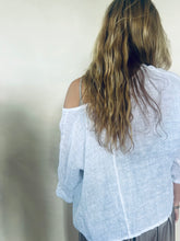 Zoe Linen Gauze Crop Top White