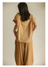 Ella Cotton Oversize Tee Shirt Camel