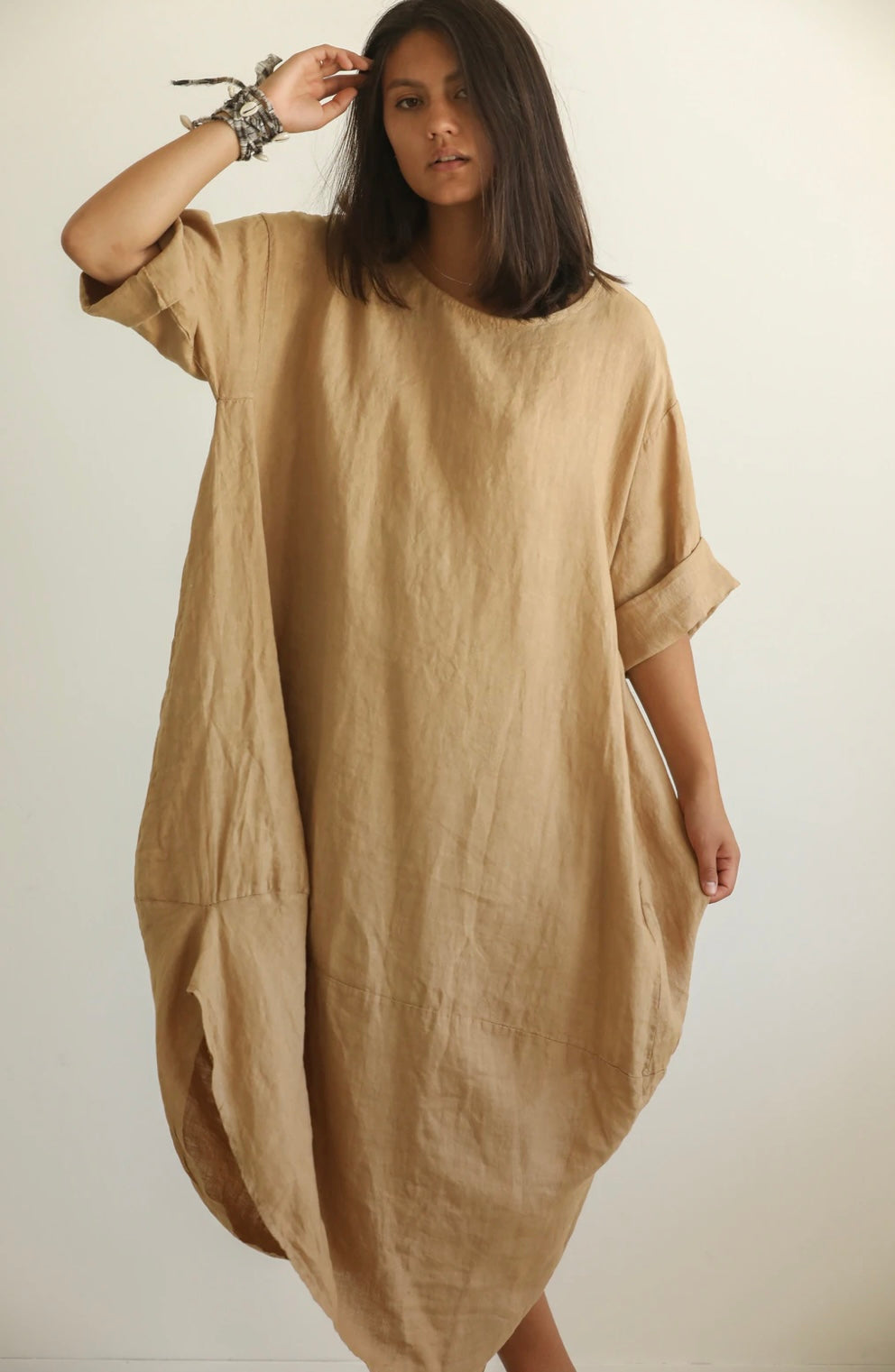 Charlotte Linen Dress Camel – Atelier Marie Mac Charlotte Linen Dress Camel – Atelier Marie Mac